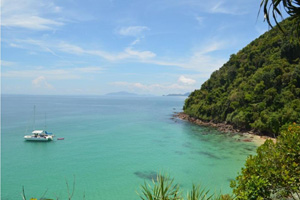 Private Sailing Yacht Phuket at anchor at Ko Muk - Emerald Cave