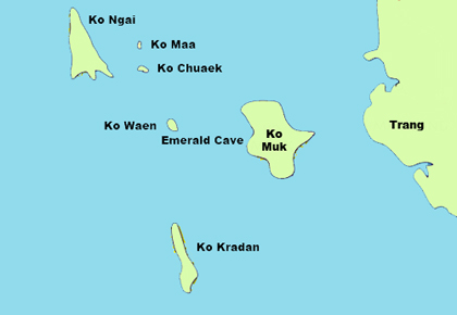 Map Ko Muk Ko Kradan Emerald Cave